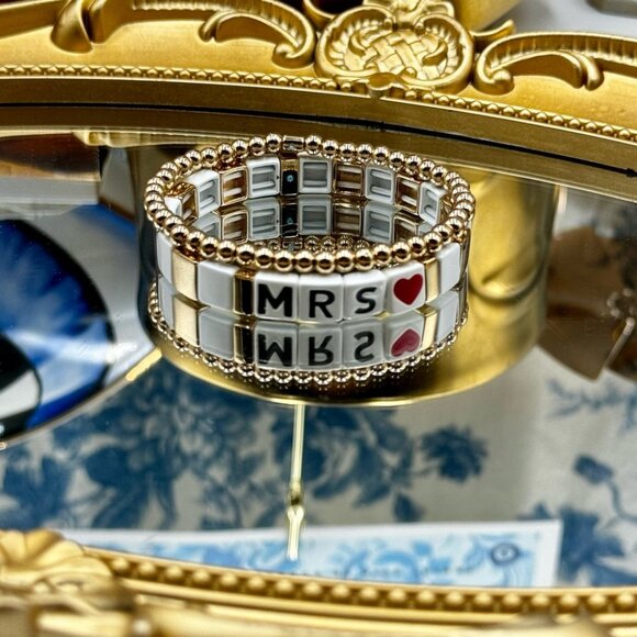 🆕 ROXANNE ASSOULIN 🧿 NWOT Mrs. Duo Bracelets - Set of 2 - PERFECT FOR BRIDES - Picture 5 of 16